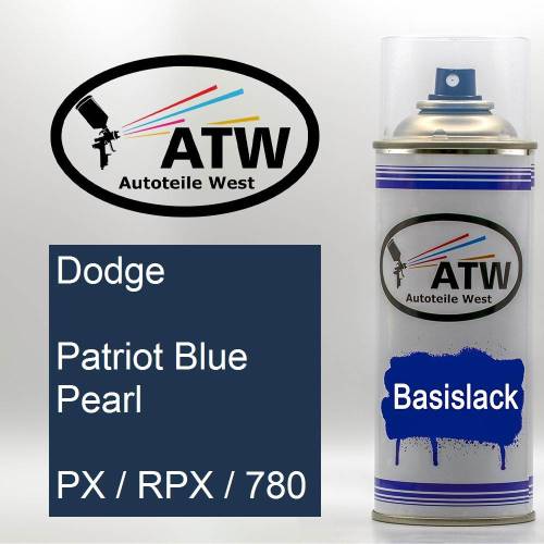Dodge, Patriot Blue Pearl, PX / RPX / 780: 400ml Sprühdose, von ATW Autoteile West.